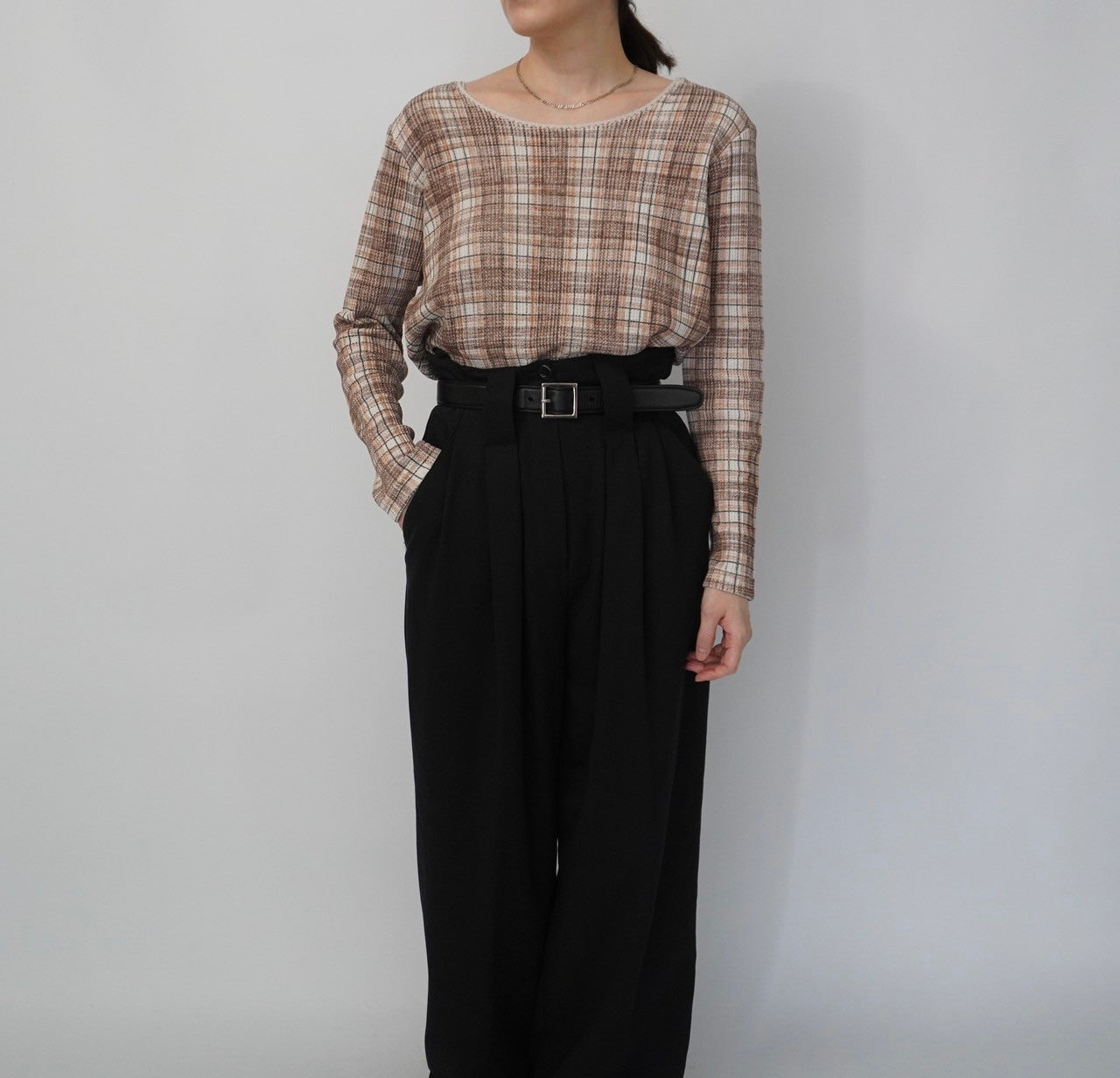90s Plaid Top Made in USA