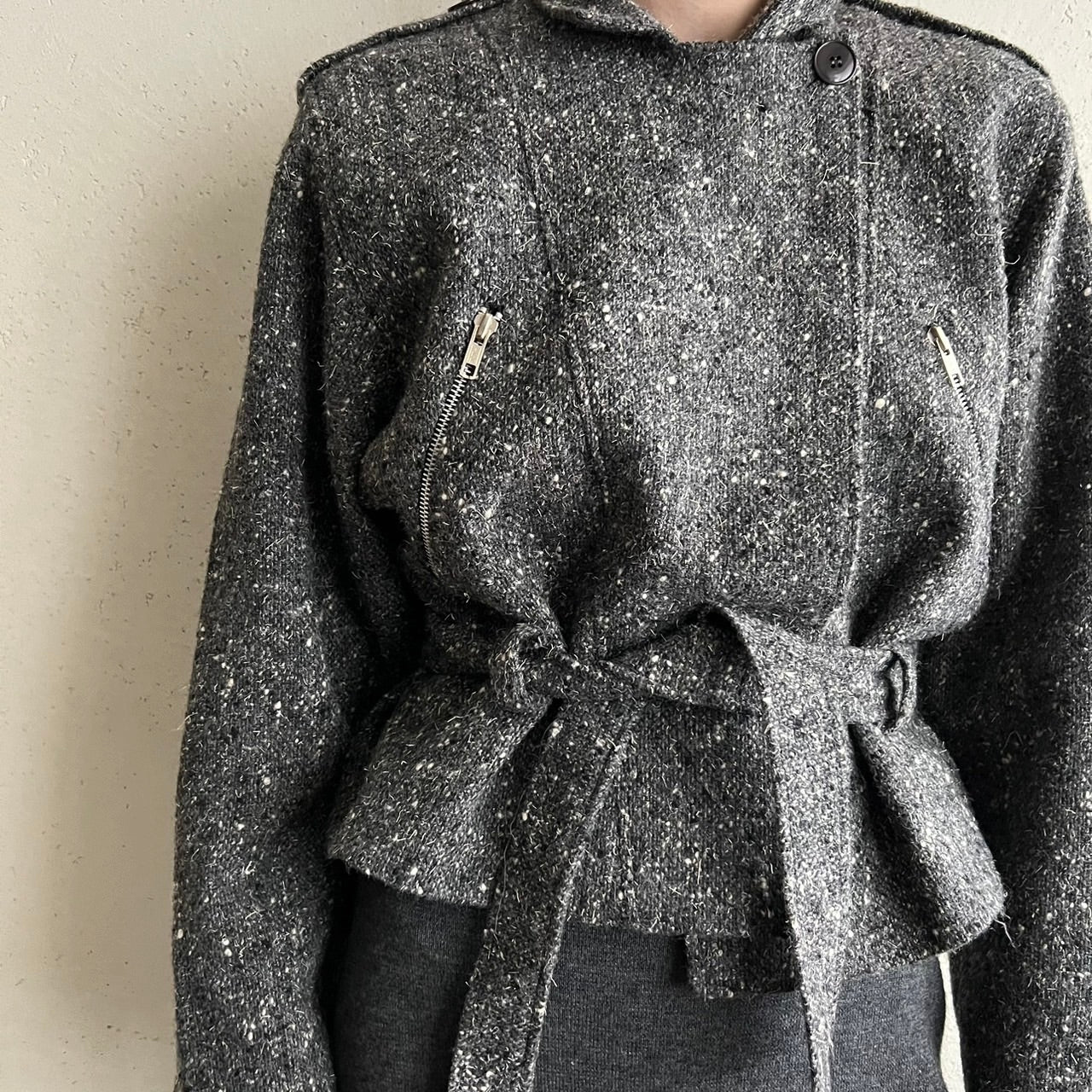 80s "AGAPI PARIS" Tweed Jacket Made in France
