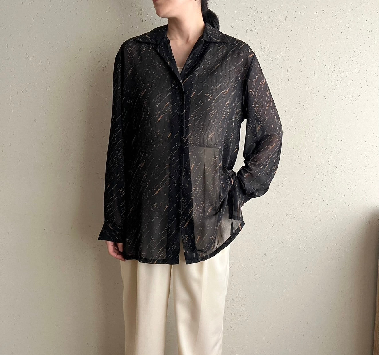 90s Sheer Printed Shirt