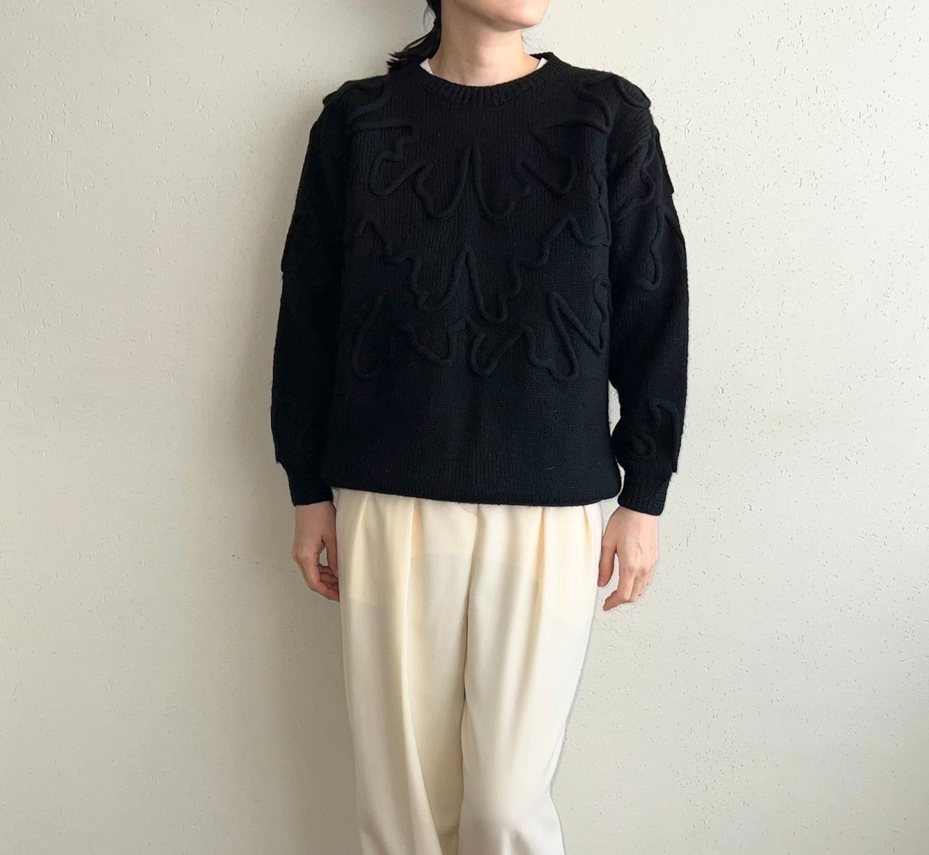 90s Black Design Knit