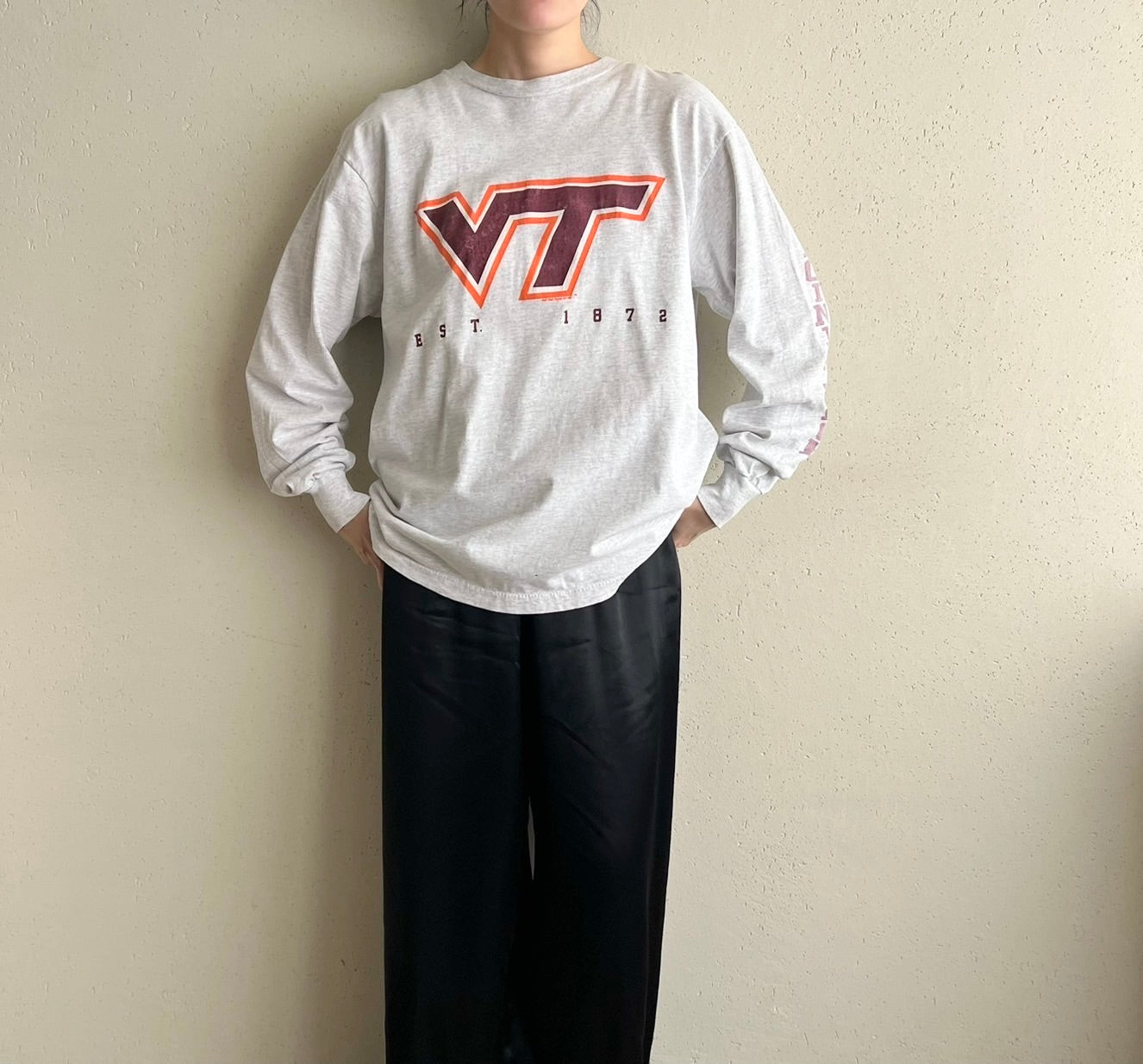 90s Printed Long Sleeves T-shirt Made in USA