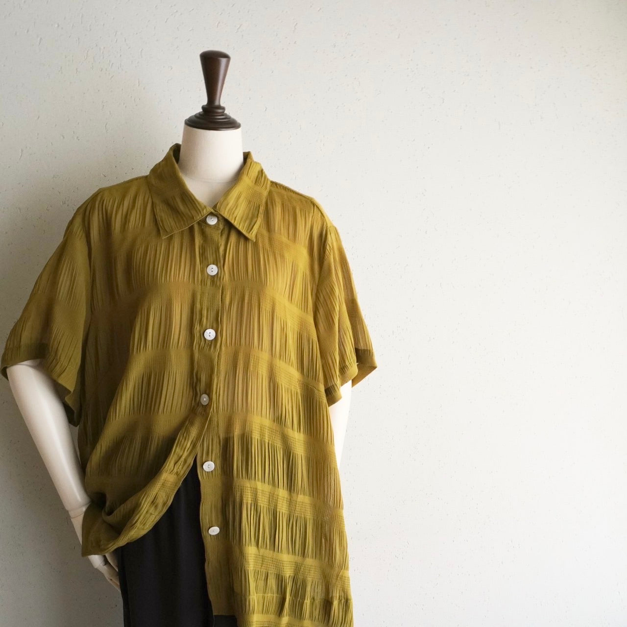 90s Pleat Sheer Shirt