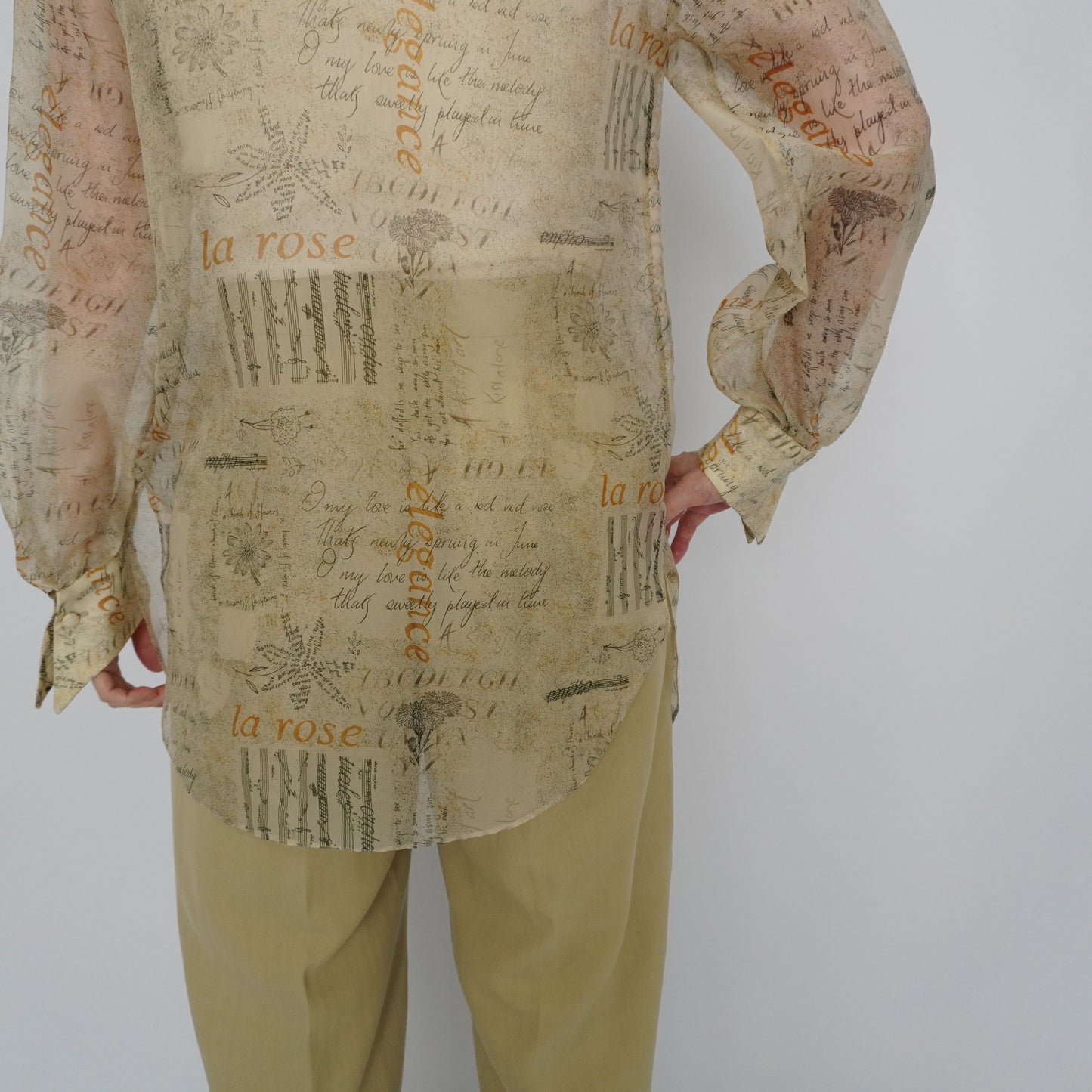 90s Sheer Printed Shirt