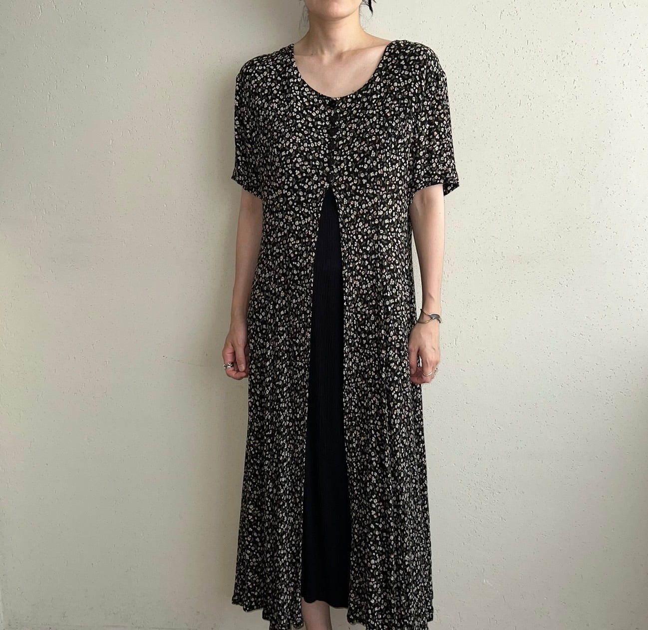90s Printed Rayon Dress