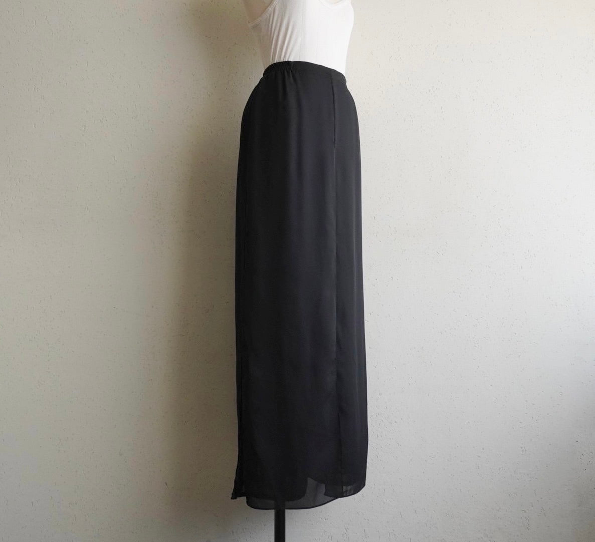 90s Black Slit Design Pants