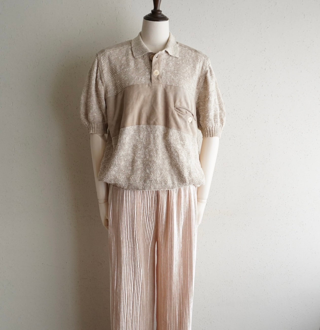 80s EURO Linen Cotton Knit Top