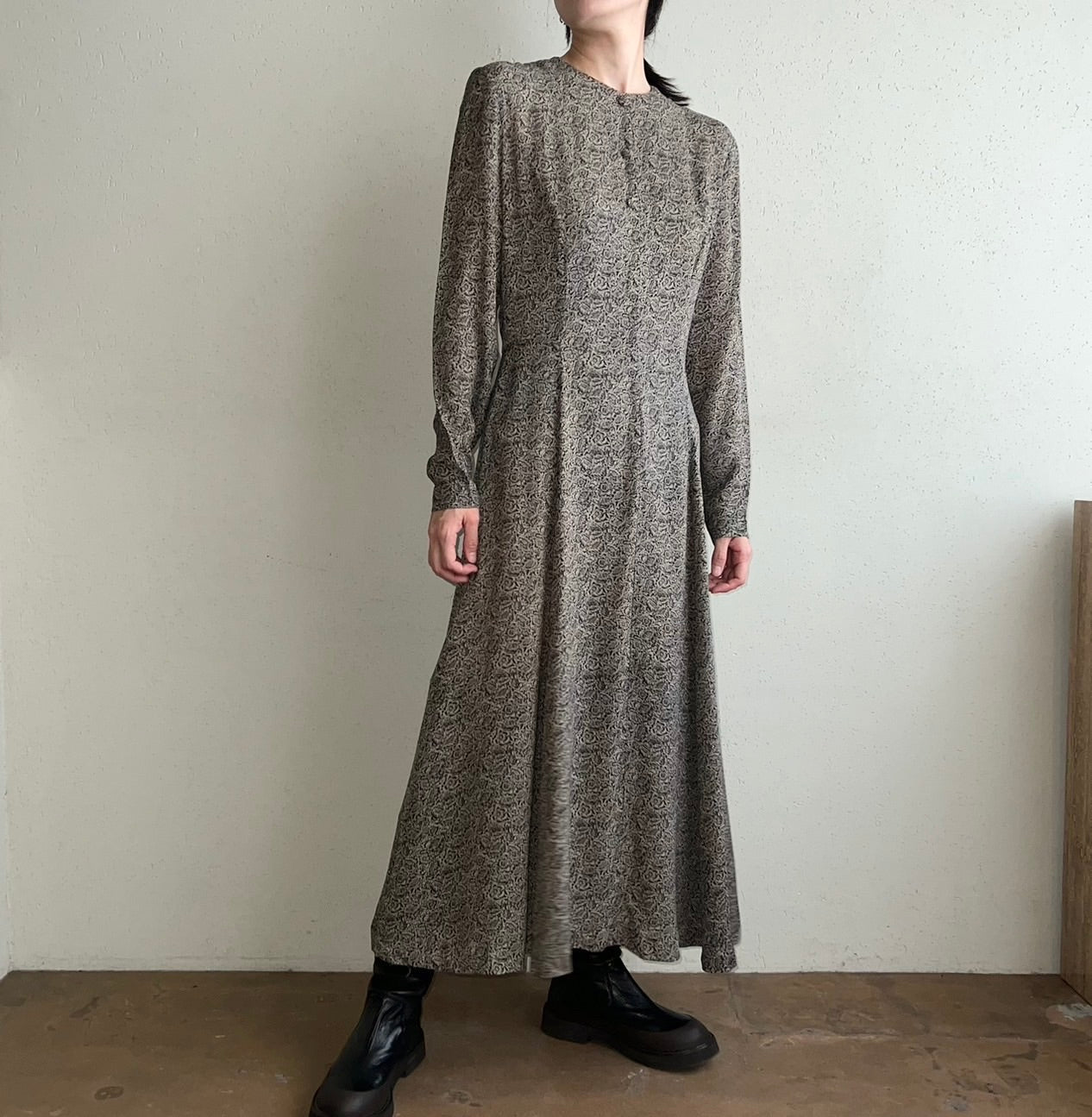 90s Silk Printed Dress