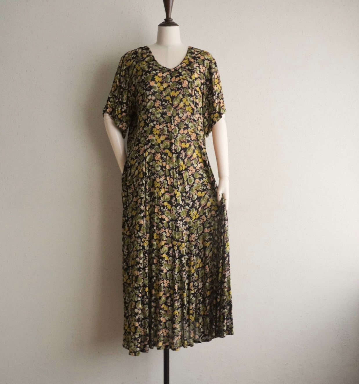 90s Printed Rayon Dress