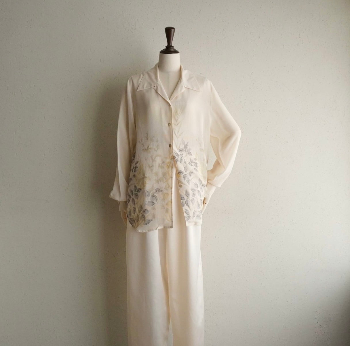90s Silk Printed Sheer Shirt