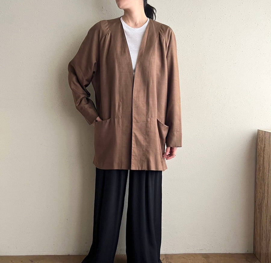 80s Silk Linen Jacket Made in Canada