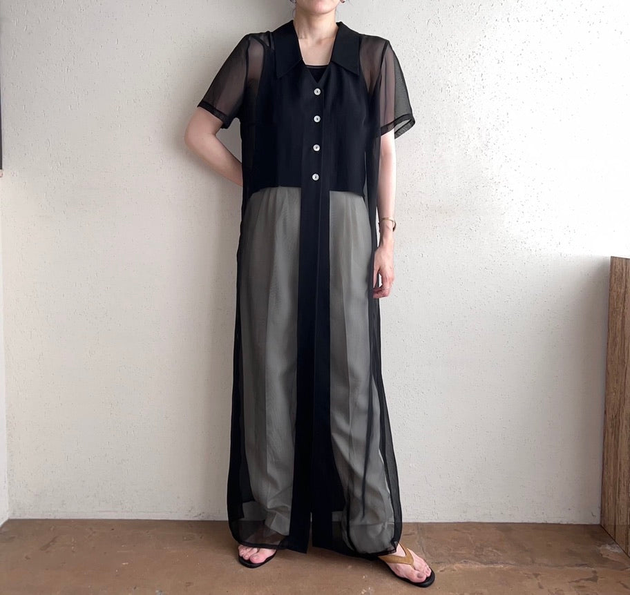 90s EURO Sheer Maxi Dress