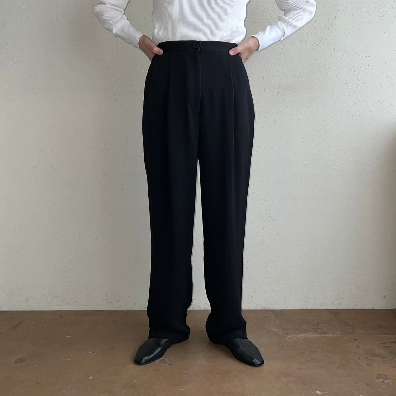 90s " emanuel ungaro " Black Pants
