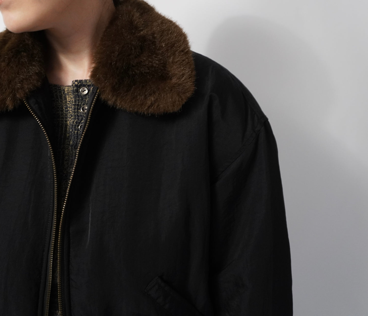90s Black Nylon Jacket
