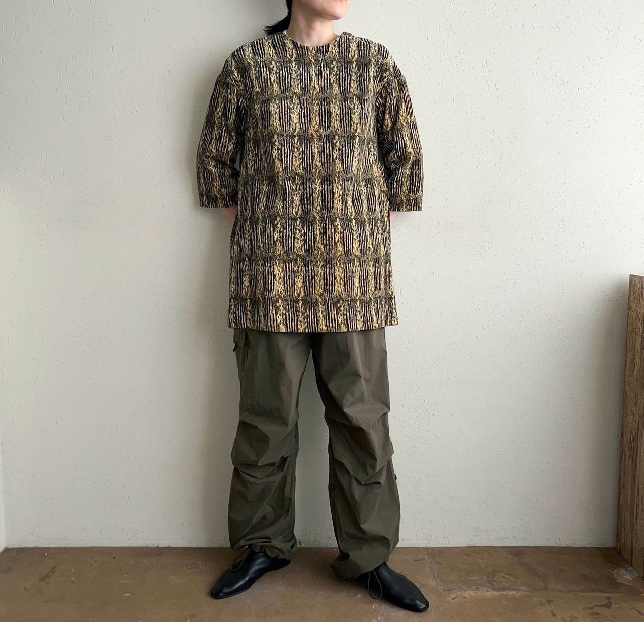 70s Printed Velor Top