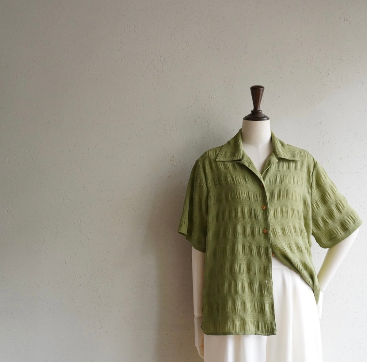 90s Pleat Green Shirt