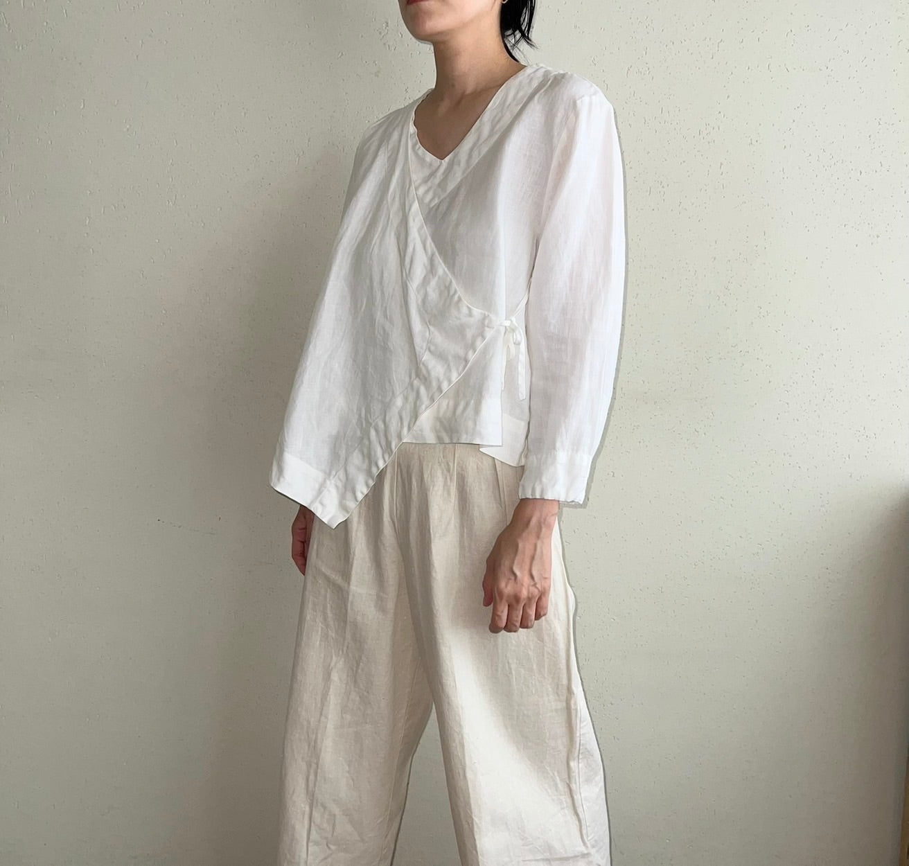 90s Linen Blouse Made in USA