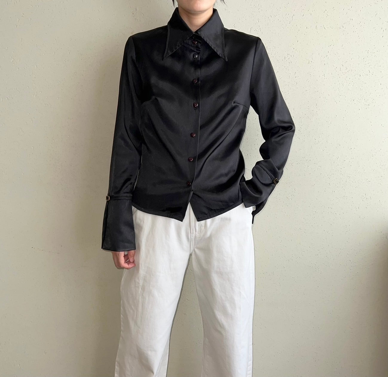 90s Black Pull Over Shirt