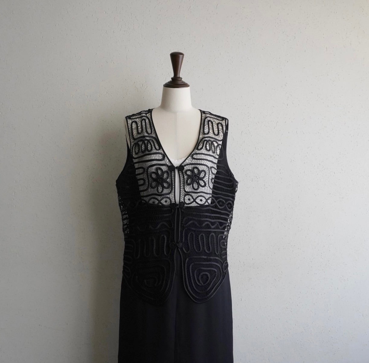 90s Black Satin Vest
