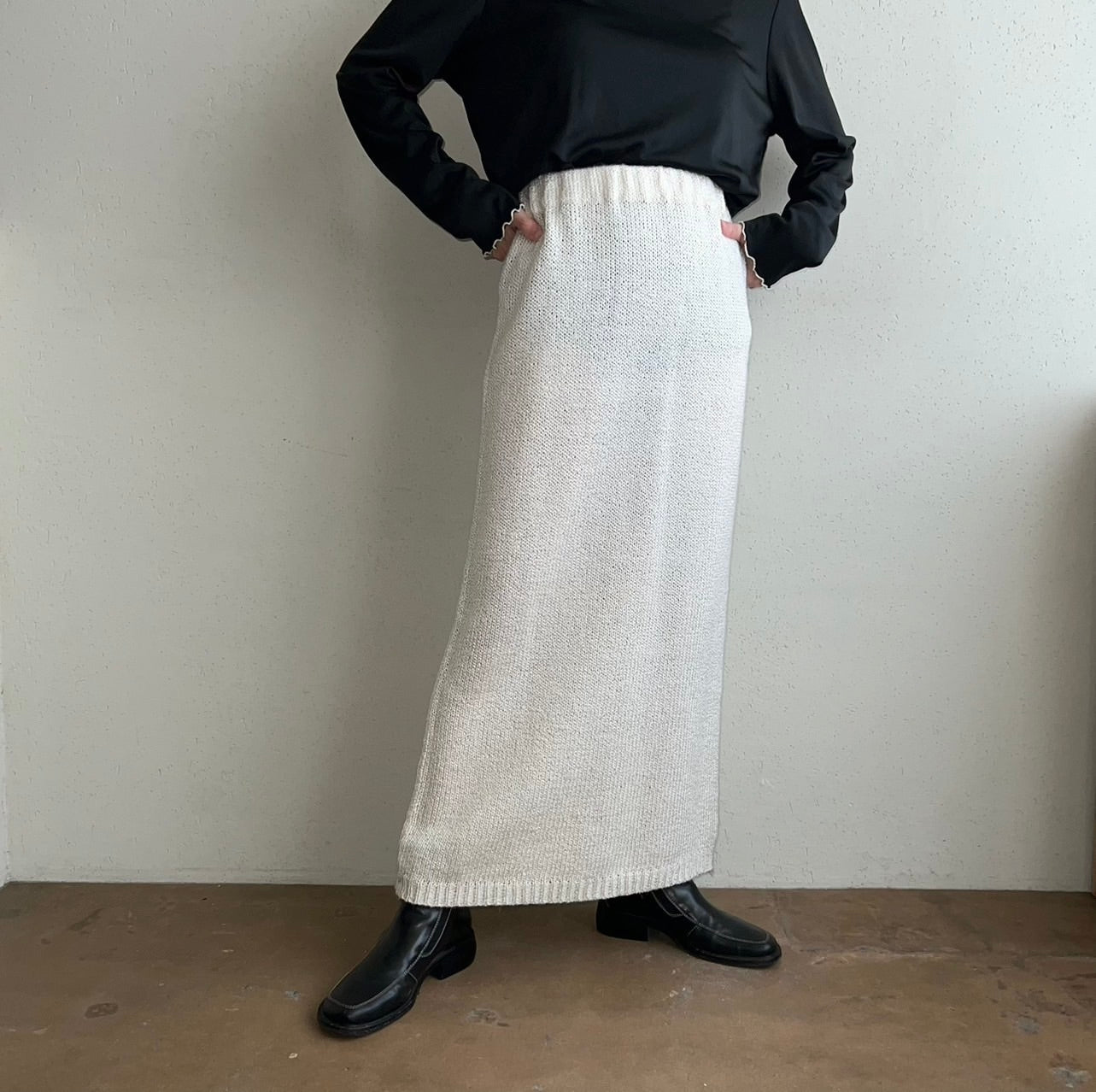 90s Hand Loomed Knit Skirt Made in USA