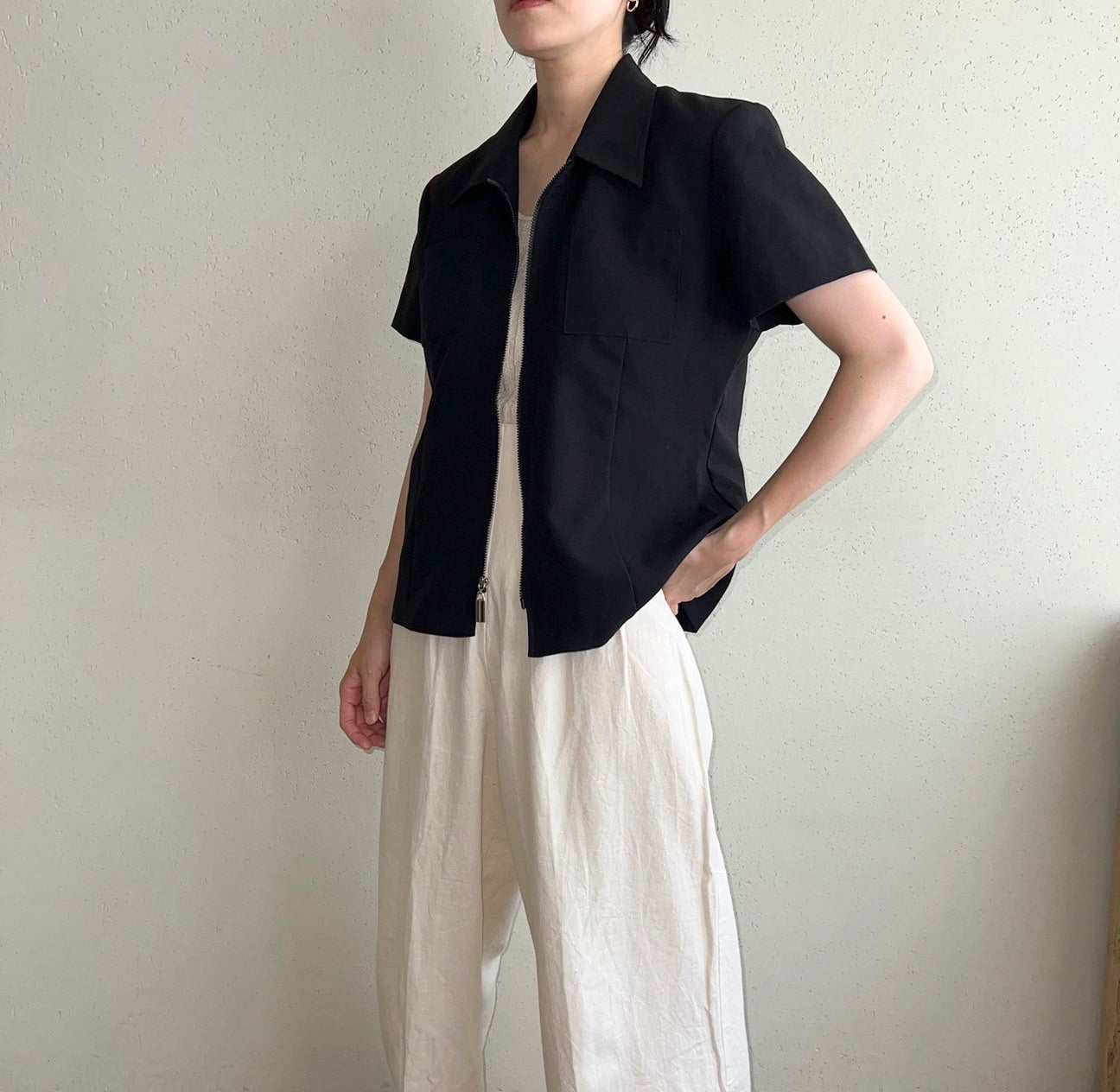 90s Zipped Shirt Jacket
