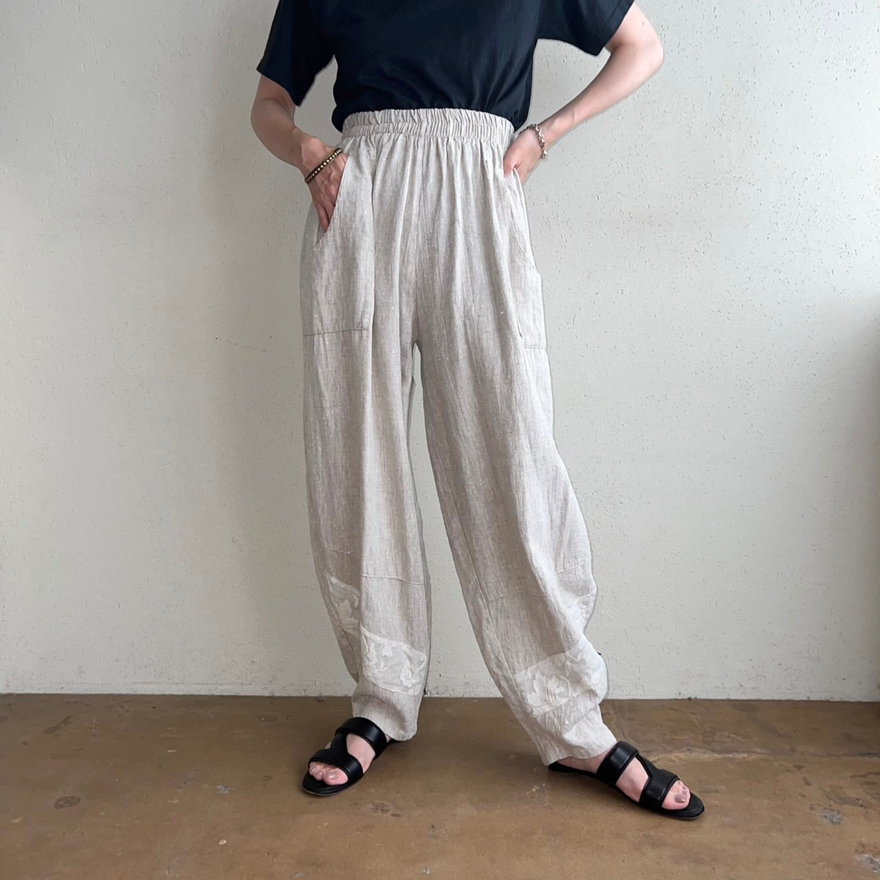 90s Lace Design Pants Made in Italy