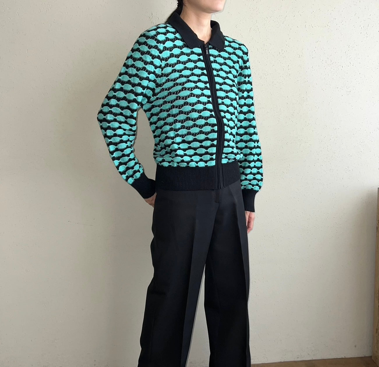 90s Zip Knit Top