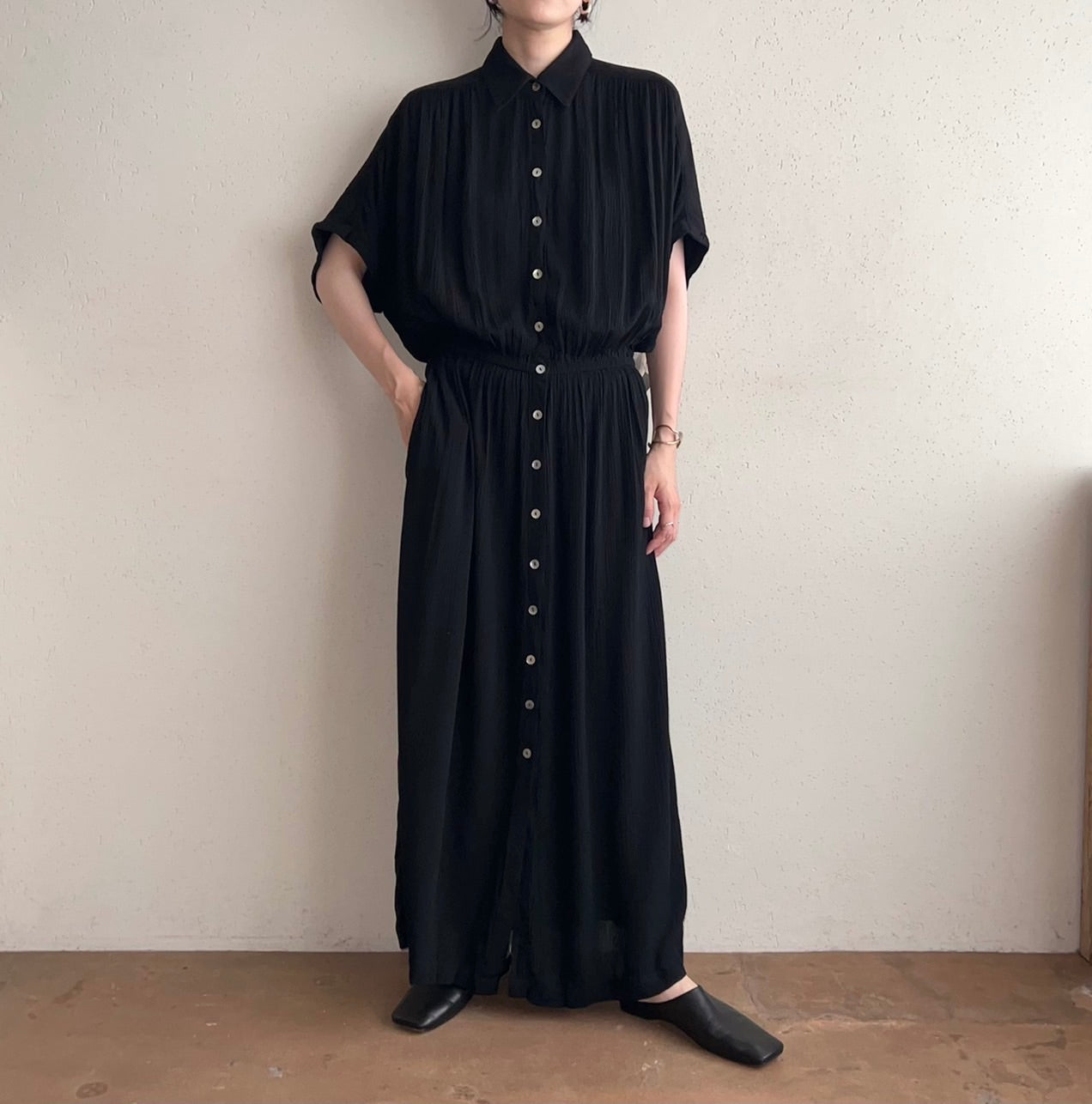 90s Rayon Belted Dress Dead Stock
