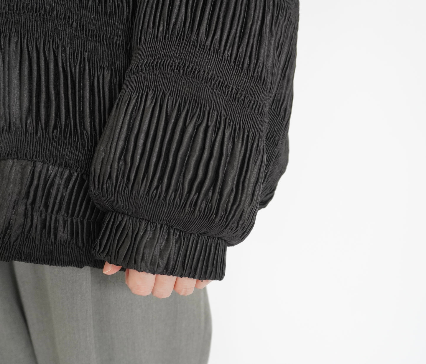 90s Black Pleat Jacket