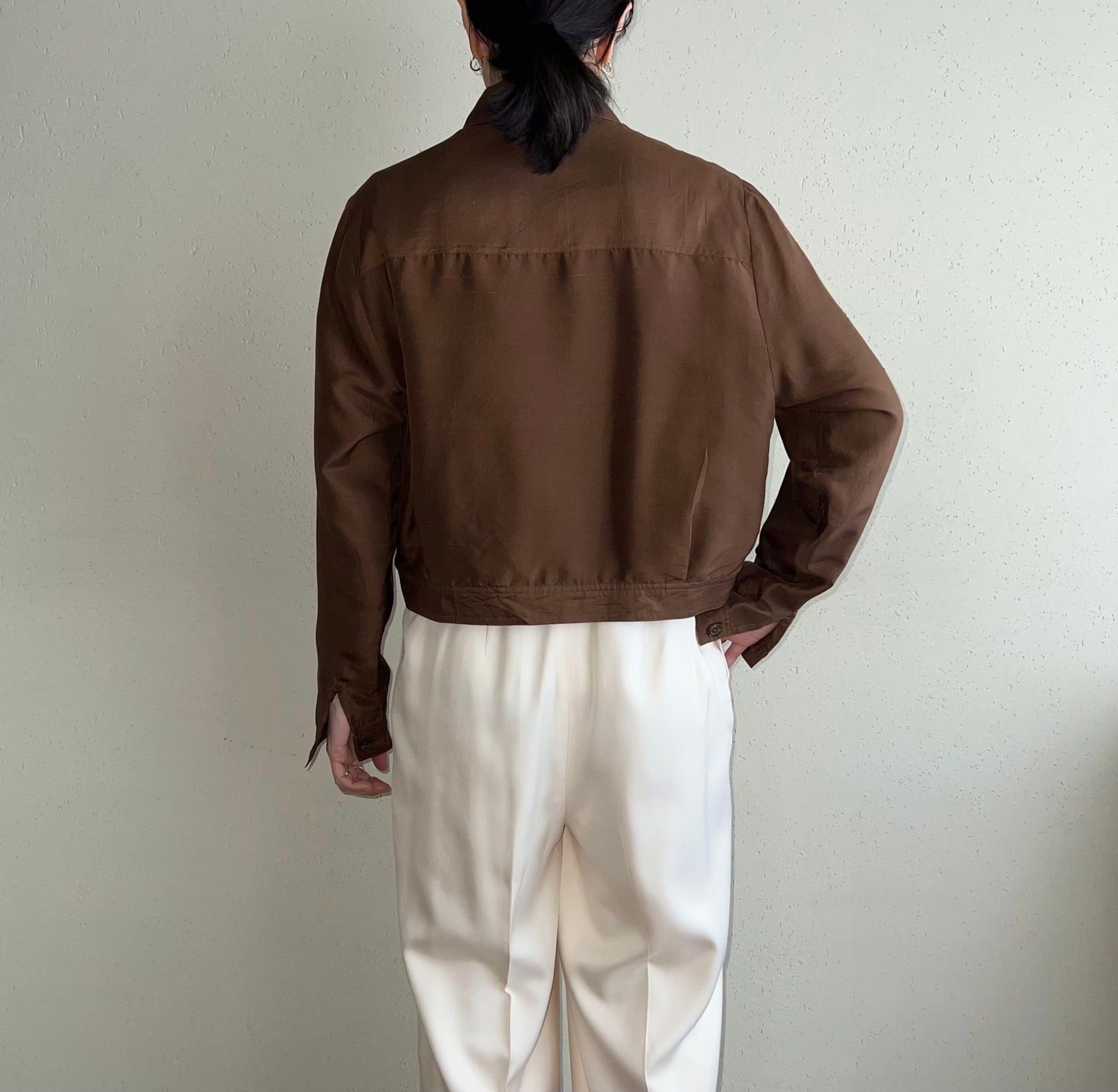 90s Silk Shirt Jacket