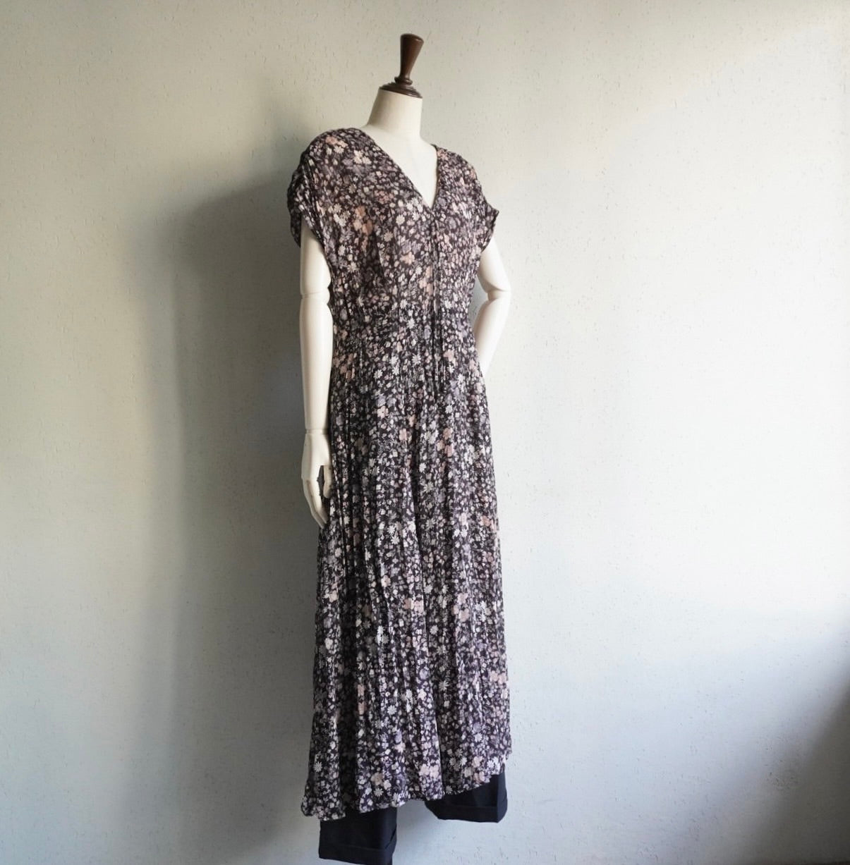 80s Printed Maxi Dress Made in USA