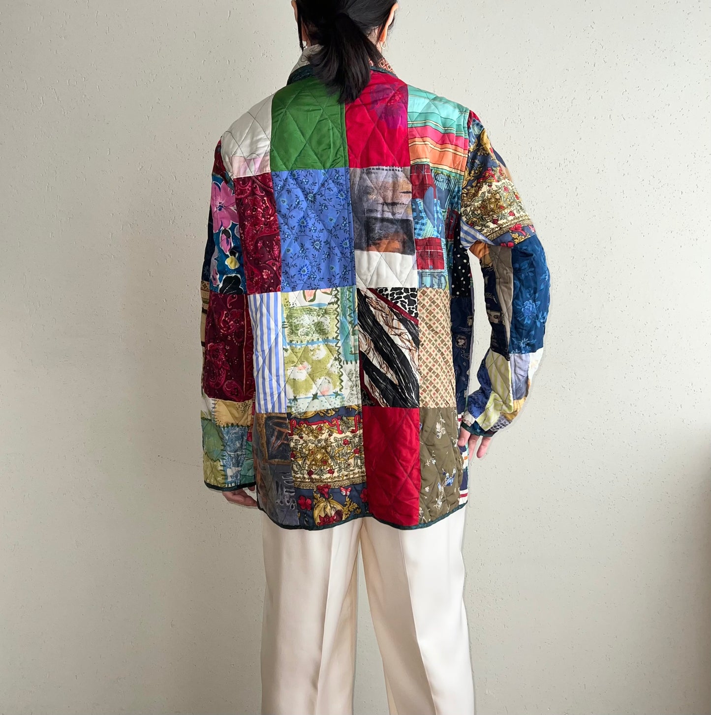 90s Patchwork Reversible Silk Jacket