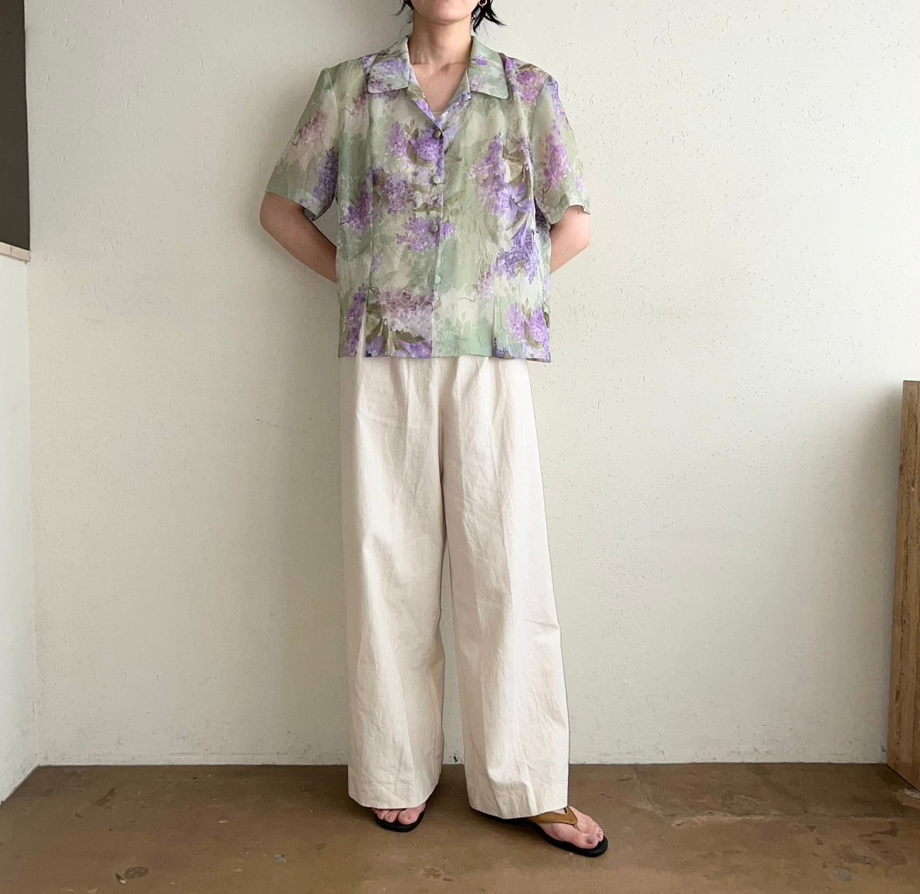 90s Printed Sheer Shirt