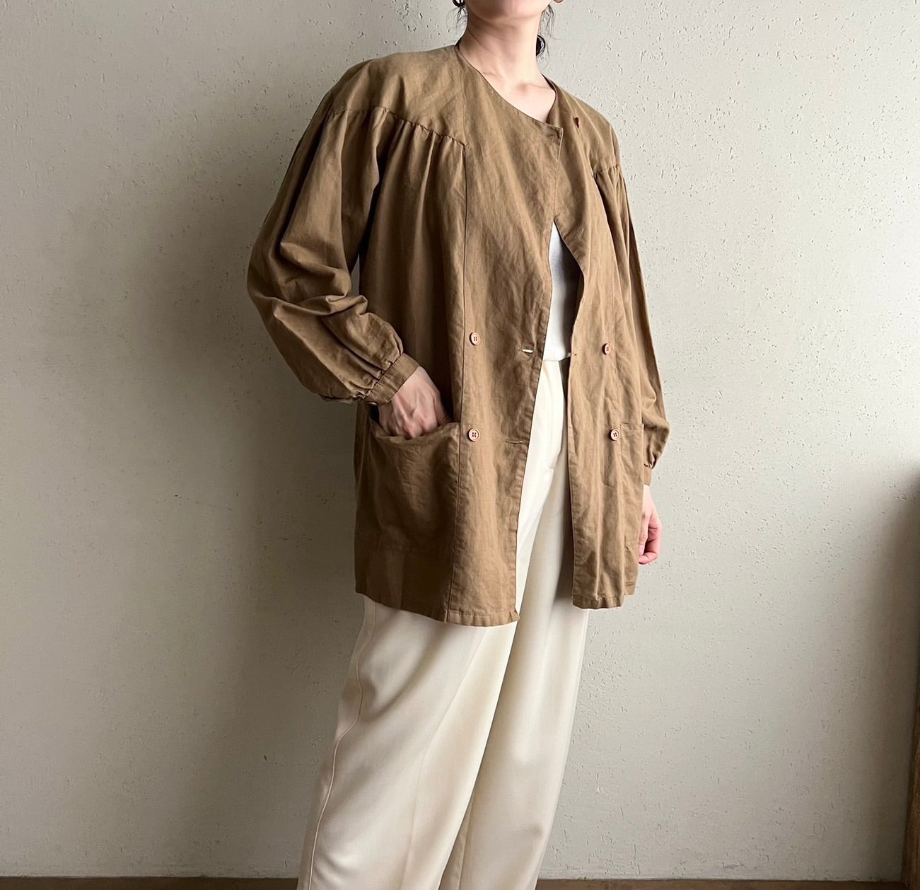 80s Design Blouse,Light Jacket
