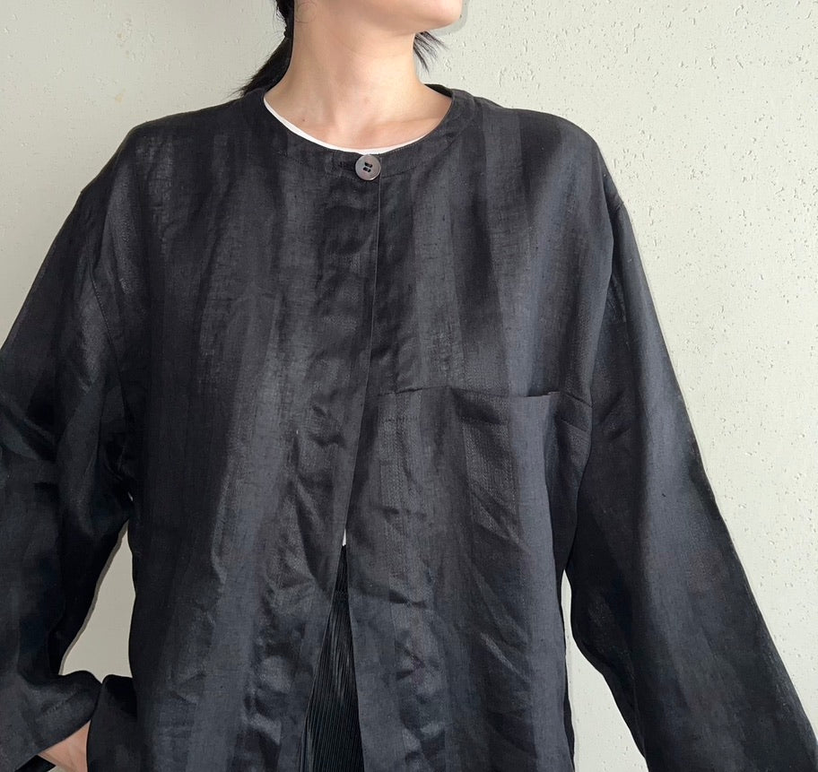 90s Linen Shirt Jacket Made in Italy