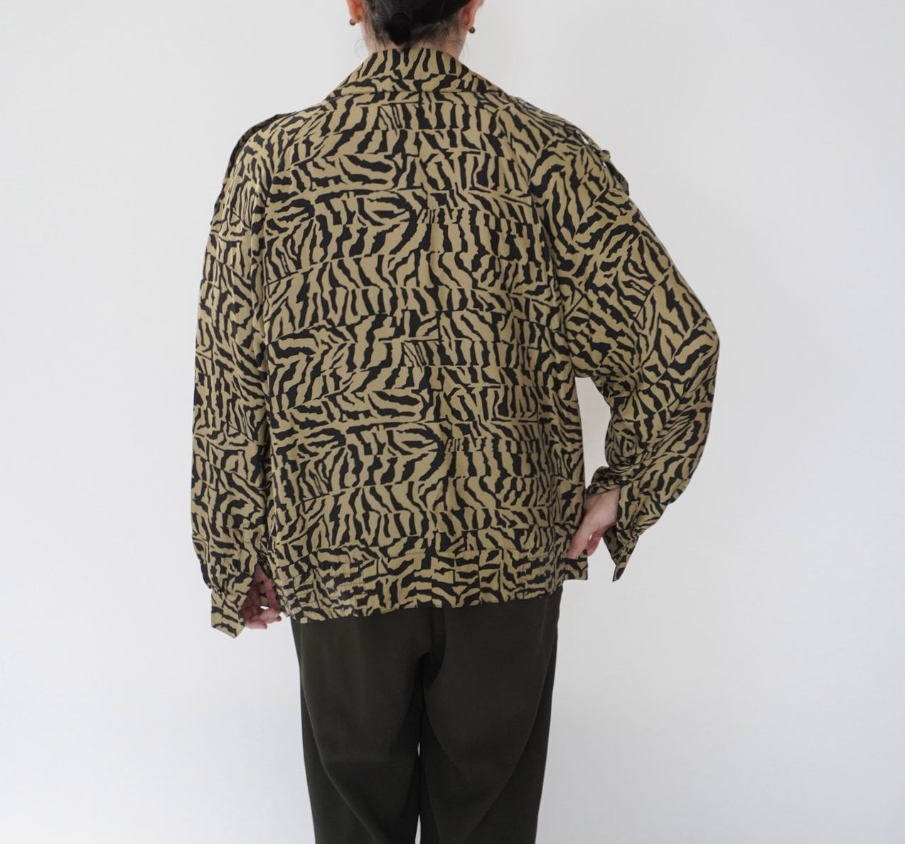 90s Silk Pattern Shirt, Jacket