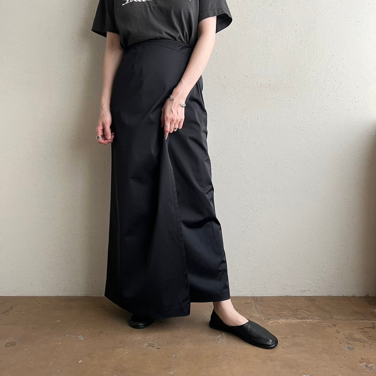 90s Black Wrap Skirt