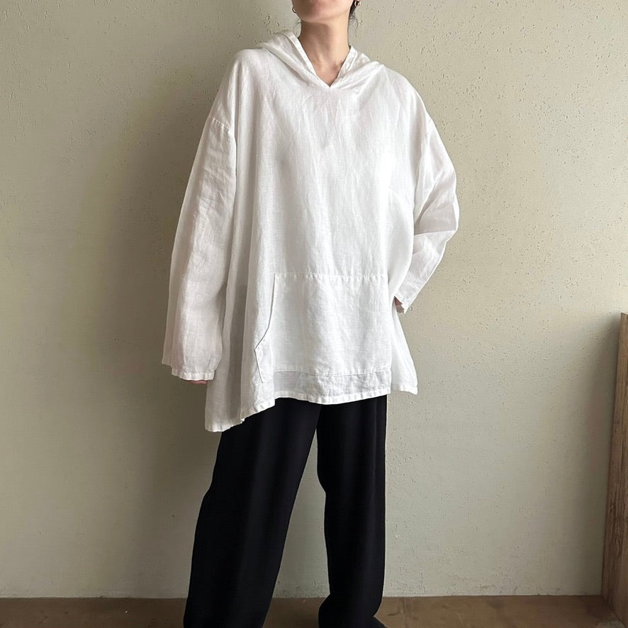 90s Linen Hoodie Top