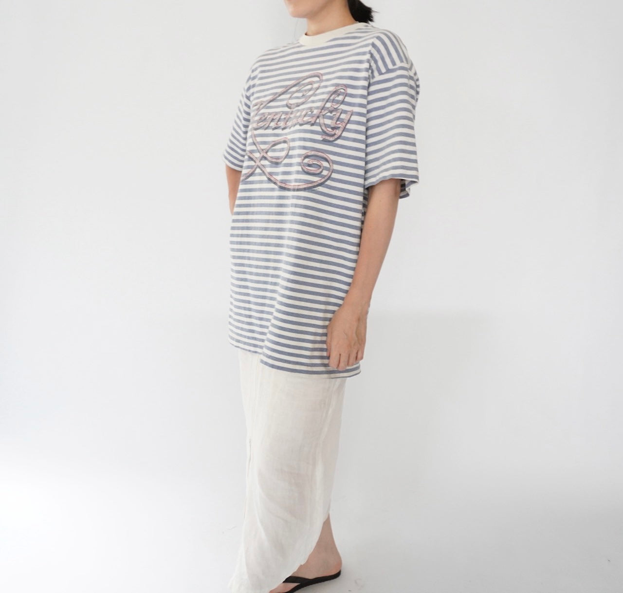 90s Striped Print T-shirt