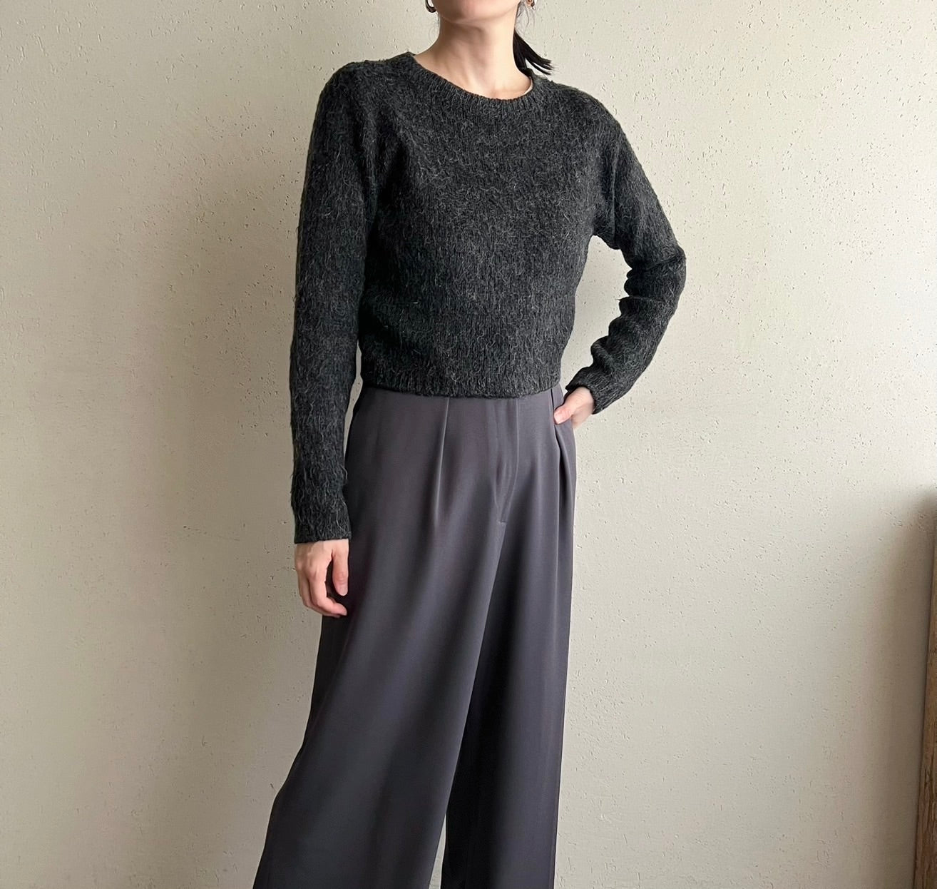 90s Cropped Light Knit Made in USA