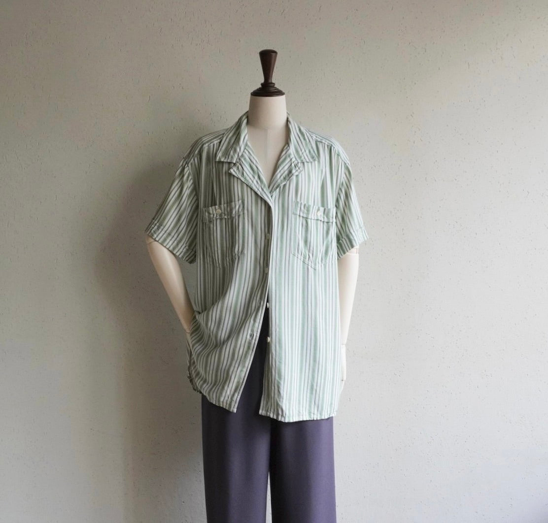 90s Striped Rayon Shirt