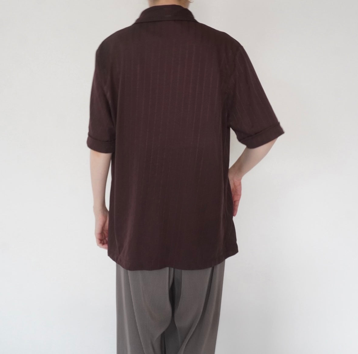80s Brown Striped Shirt