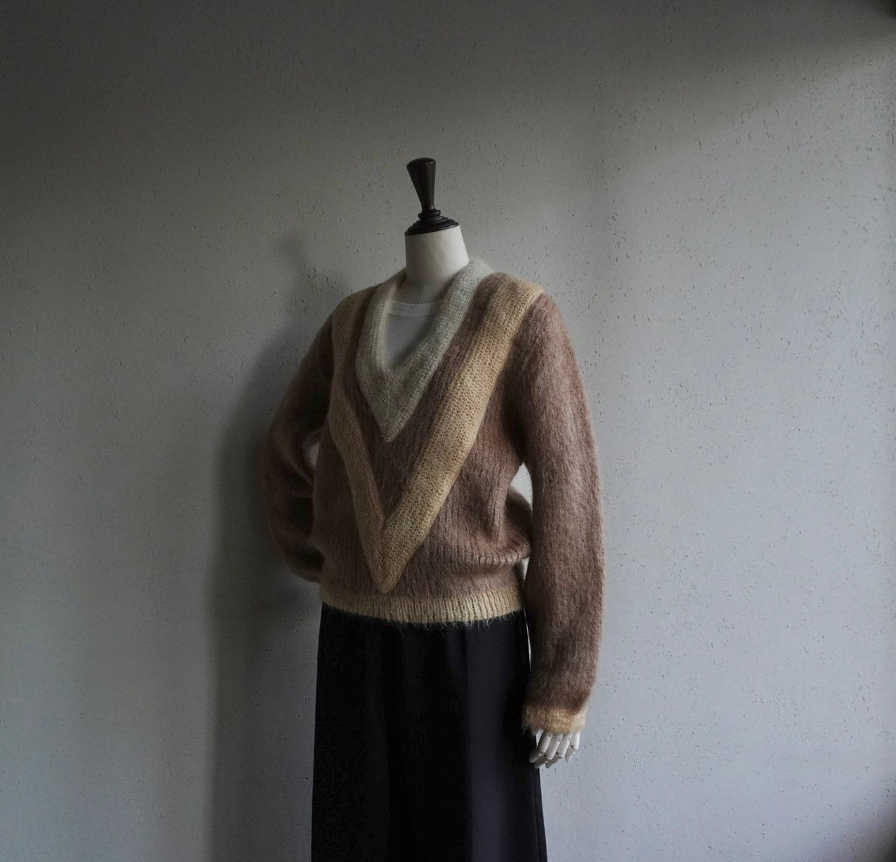 70s V Neck Mohair Knit