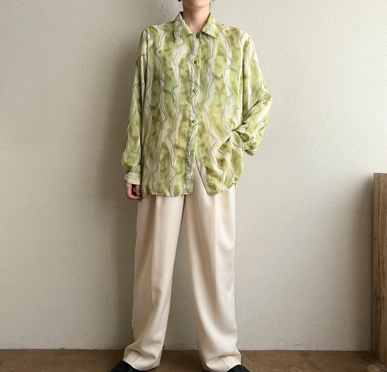 90s EURO Sheer Printed Shirt
