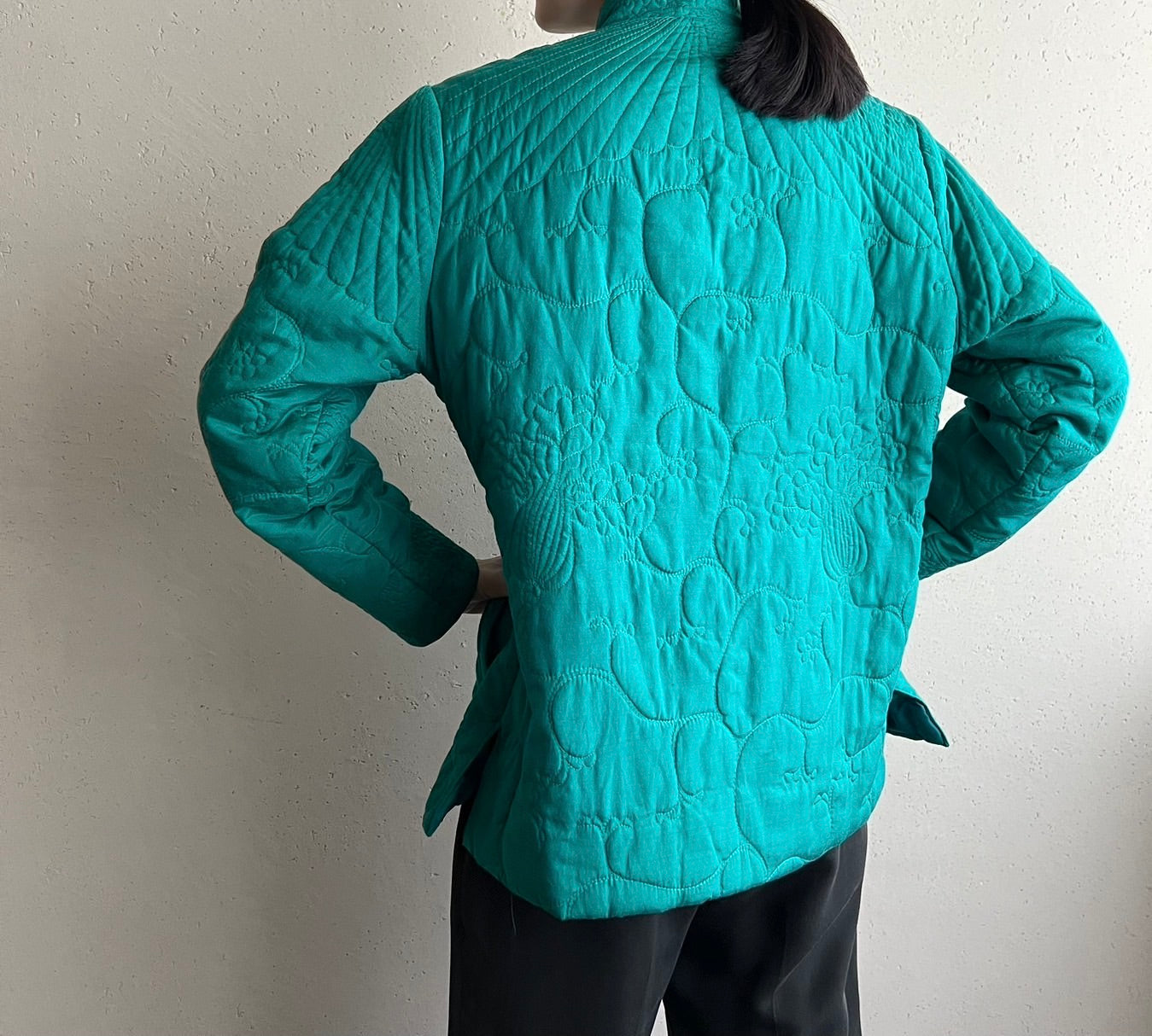 70s Silk Quilted Design Jacket