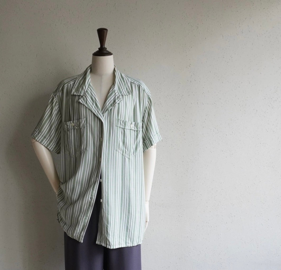 90s Striped Rayon Shirt