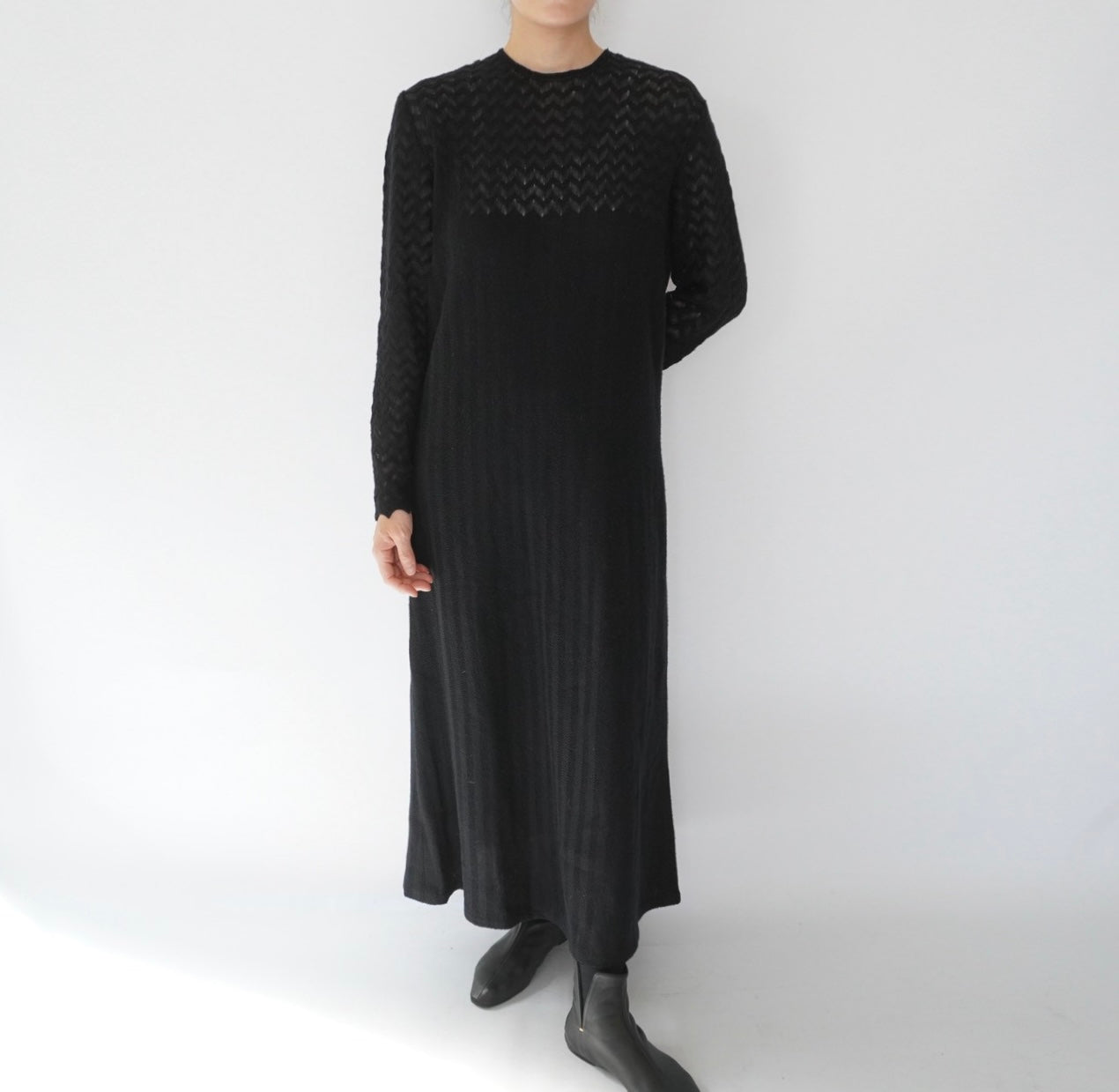 80s Black Knit Dress
