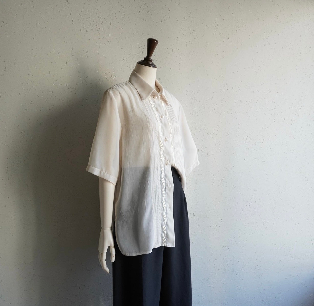 90s EURO Embroidery Sheer Shirt
