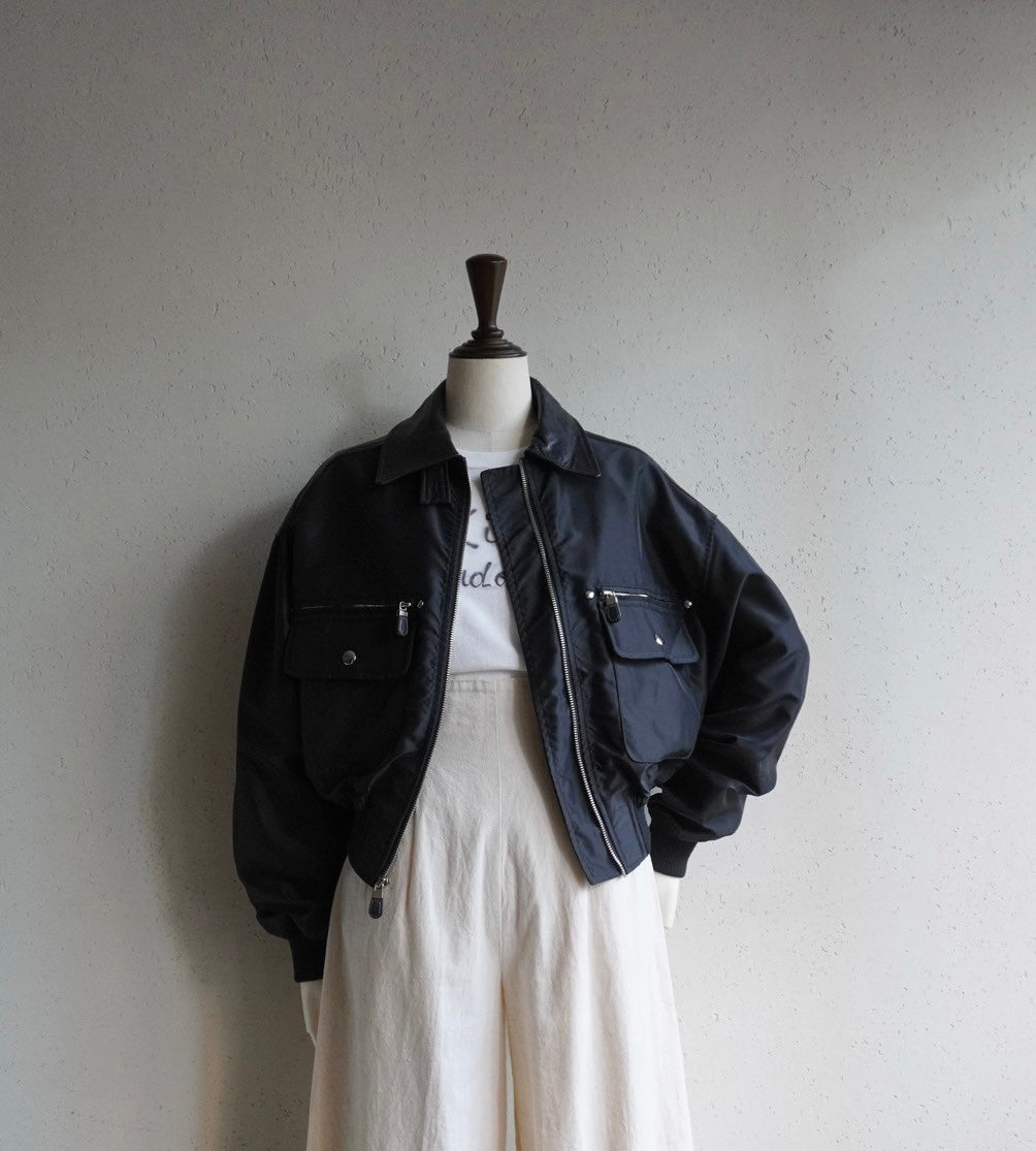 90s Nylon×Leather Jacket Made in USA
