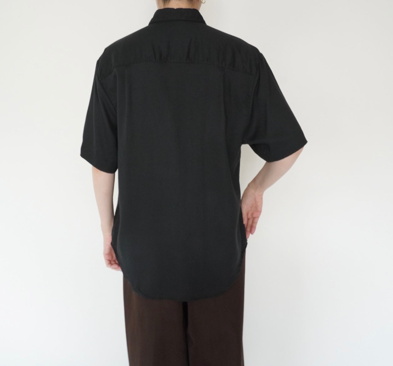 90s Black Rayon Shirt