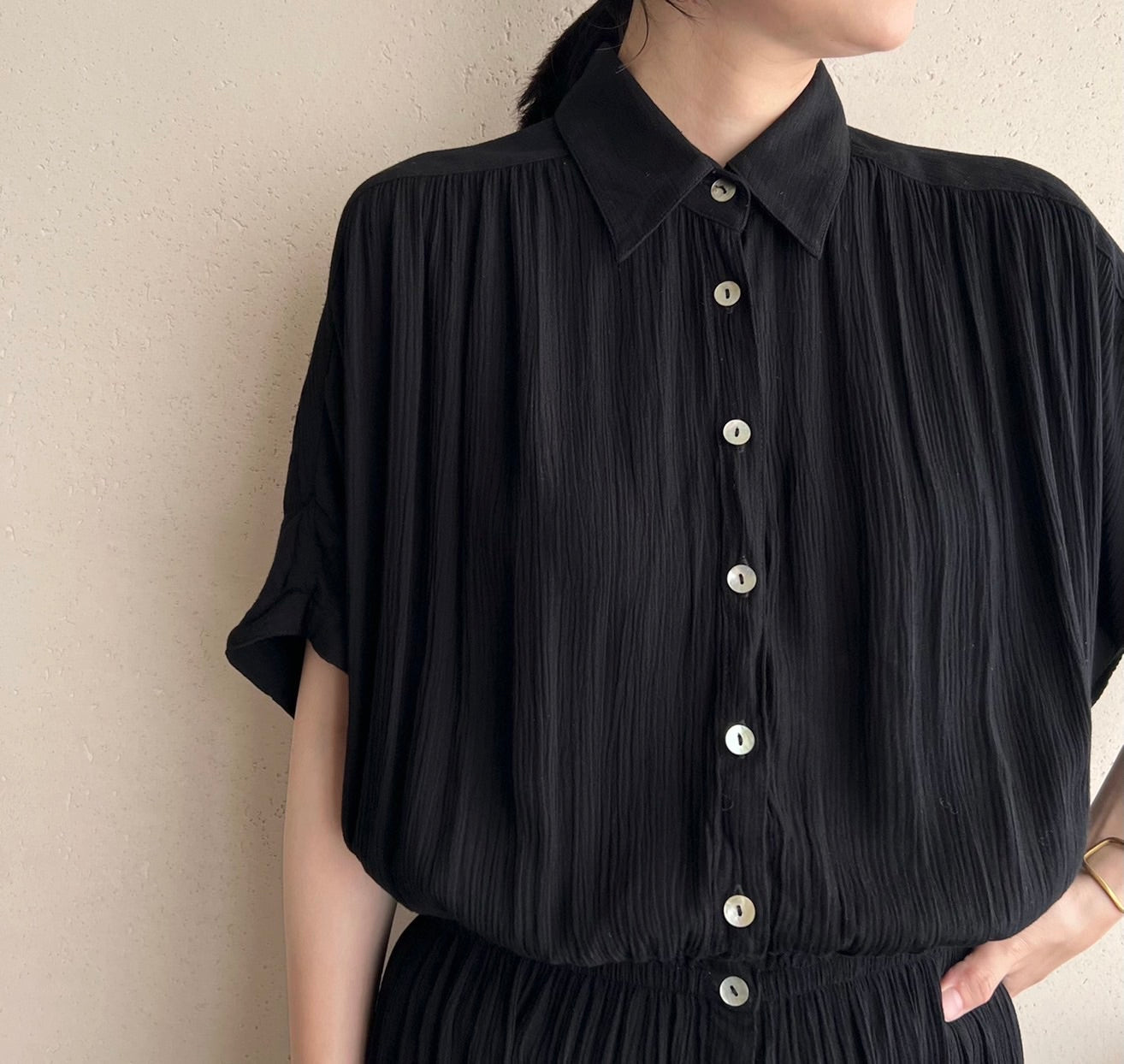 90s Rayon Belted Dress Dead Stock